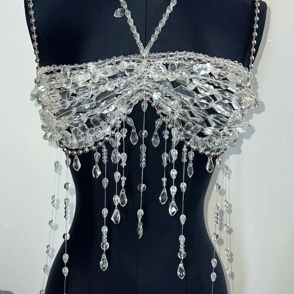 Crystal Embellished Bikini Top